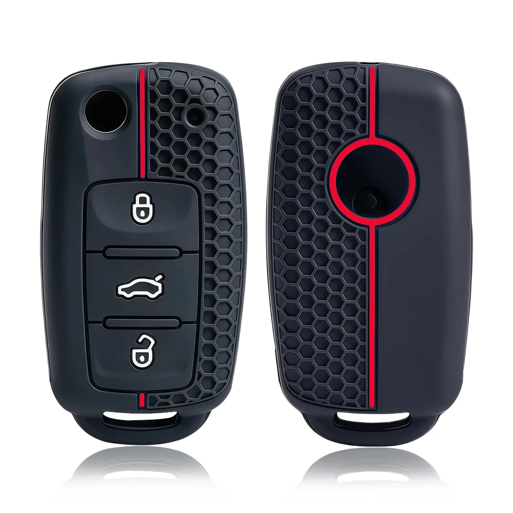 Keychain Protect For VW Passat Jetta Golf 6 7 Polo Caravelle For Skoda Octavia A5 Fabia Seat Arona Ateca Silicone Car Key Case