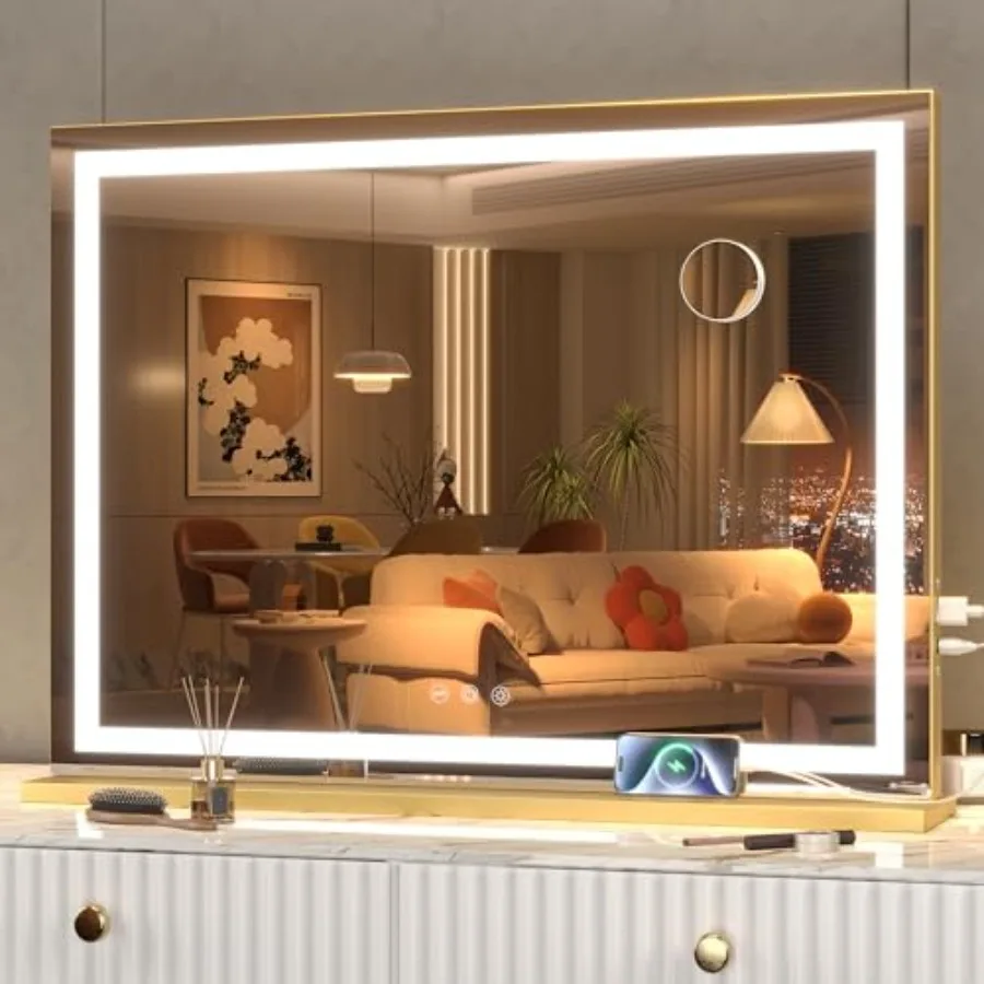 

Зеркало для макияжа с подсветкой 23" x 18" LED, с регулируемой яркостью, 3 режима, сенсорное управление, Vanity M