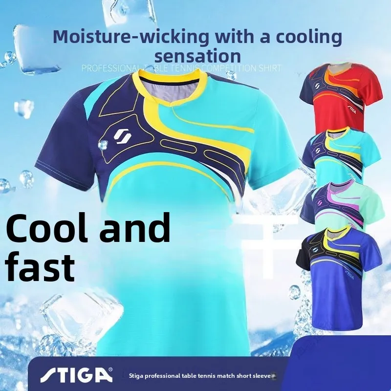 

STIGA table tennis jersey short sleeved cool quick drying breathable training suit competition sports suit
