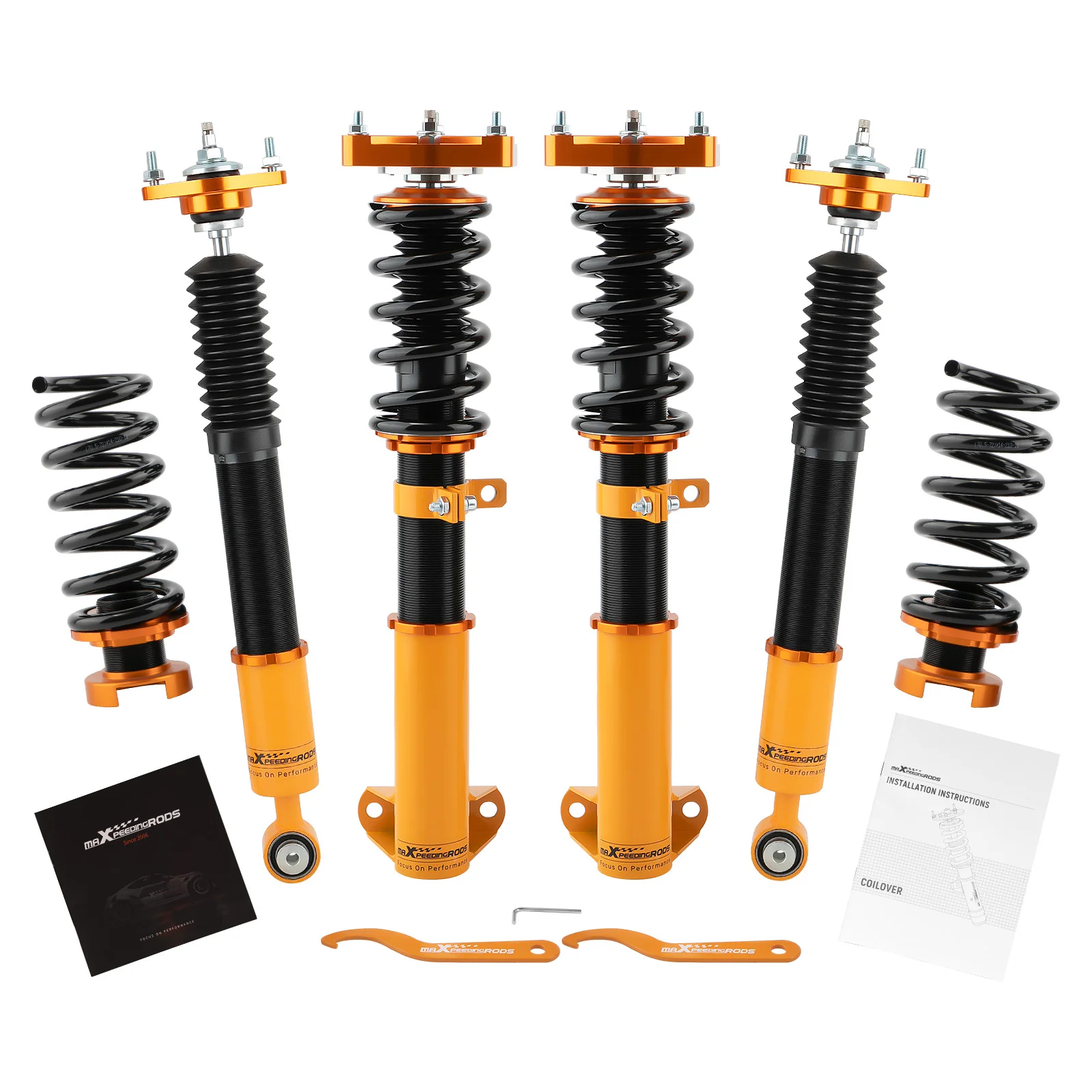 Maxpeedingrods Coilover Struts Shocks For Mercedes-Benz C180 C200 C250 C300 C350 Adjustable Damper Coilover Struts Shocks