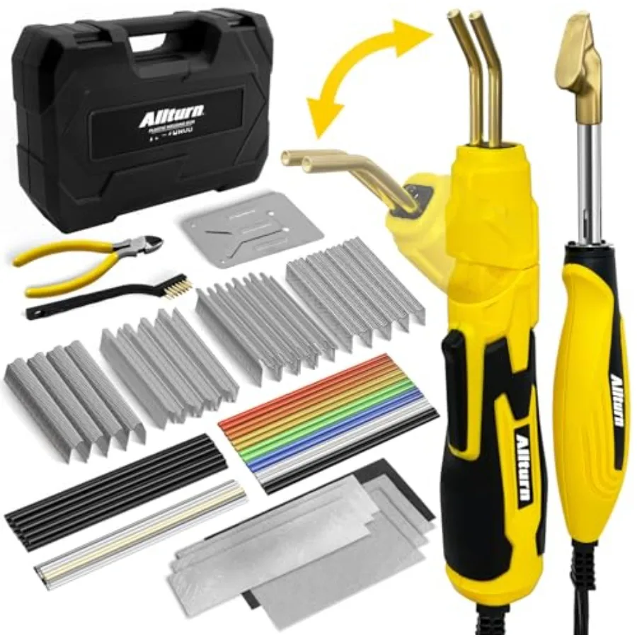 

Allturn Plastic Welder 2 in 1Plastic Welding Kit Car Bumper Repair Kit 4 Types of Plastic Welding Staples Plastic Welding Rods