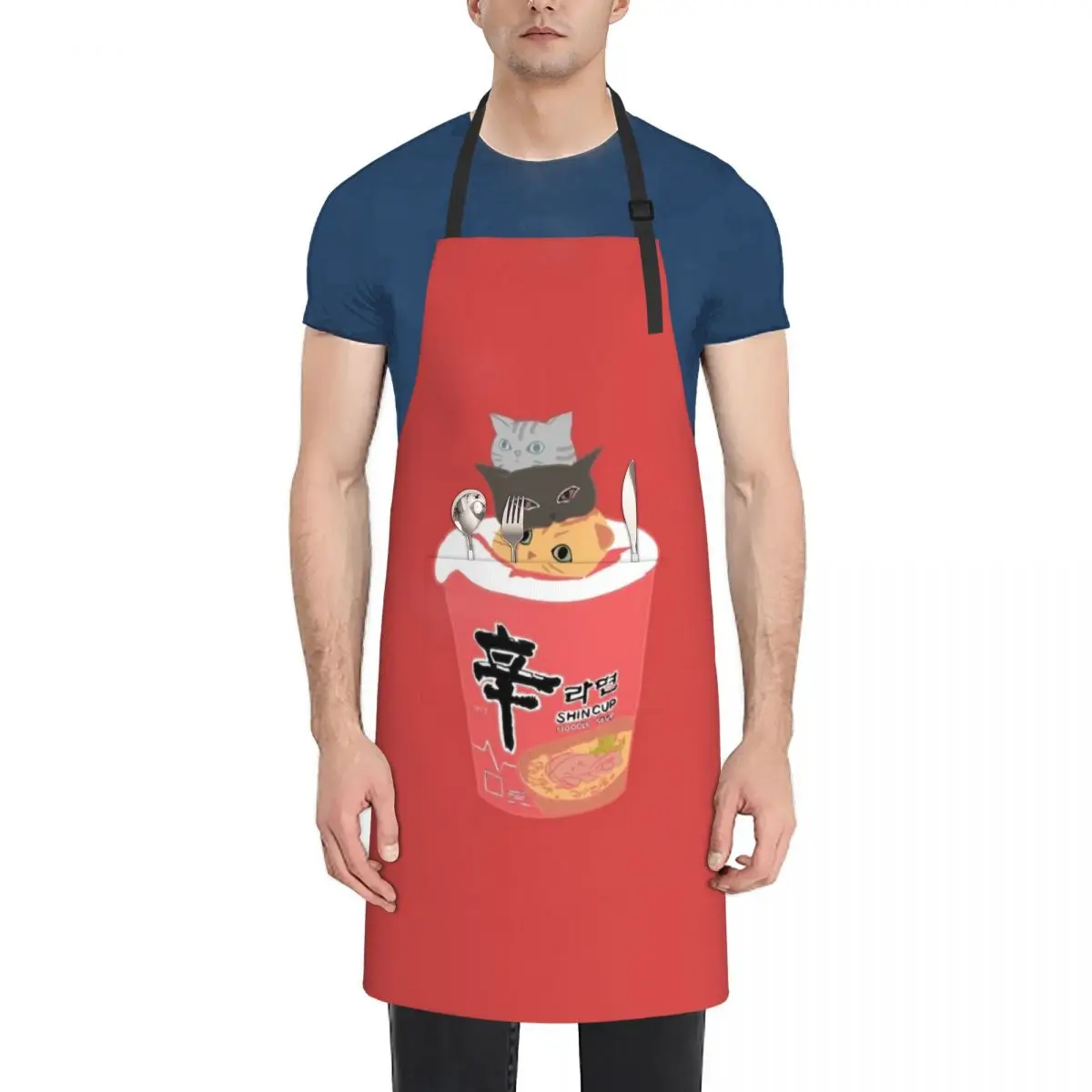 

Coloured Cup Noodles w/ Cats Apron painters For Cosmetologist Apron