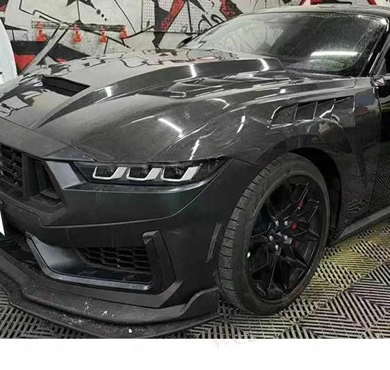 

Carbon Fiber TF Style Front Hood for Ford Mustang 2024+ Upgraded Front Engine Bonnet Hood Vents Cover Bodykit