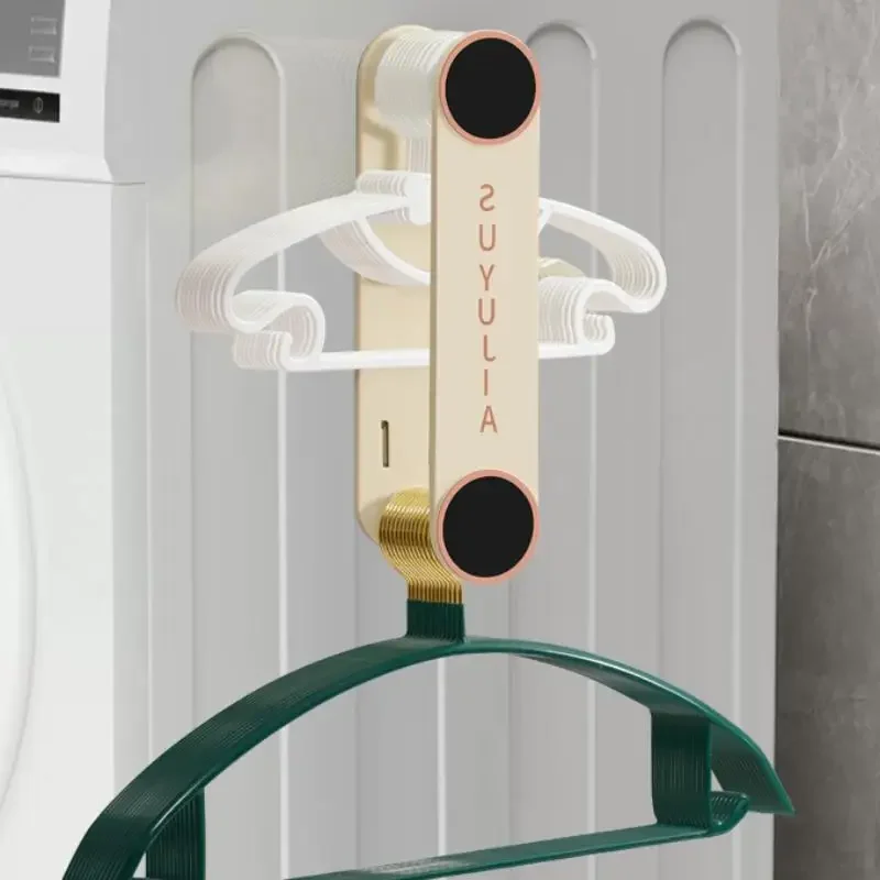 منظم شماعات الملابس المثبت على الحائط قابل للسحب بدون تركيب مثقاب للحمام والشرفة وتوفير المساحة وحل التخزين #3