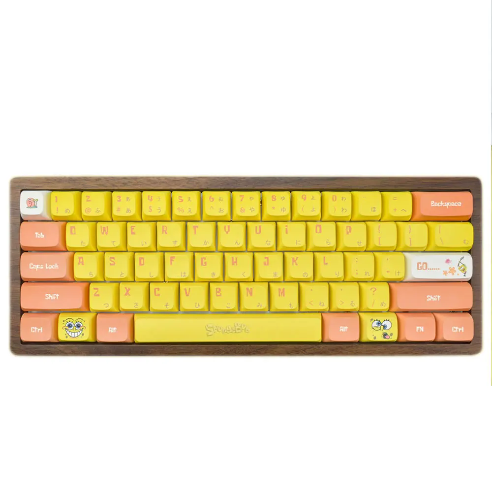 

127 Key Caps PBT Cherry Profile Yellow DYE-SUB Backlit Gamepad Touch Keycaps For Mechanical keyboard keys anime