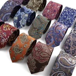 Nuevo diseño de negocios Paisley hombres corbata rojo azul verde púrpura delgado 6cm corbata de lujo Jacquard boda fiesta corbata accesorio