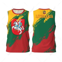 Men Basketball Sports Lithuania Flag Running Fitness Multifunction Jersey Sleeveless shirt Custom Name Nunber Exclusive