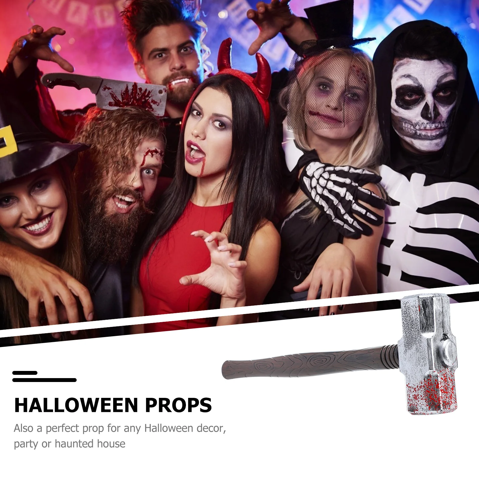 لعبة المطرقة مع تأثير الدم البلاستيكية أداة مزحة الهالوين قطعة واحدة هدية لمرح نكت الحفلات
