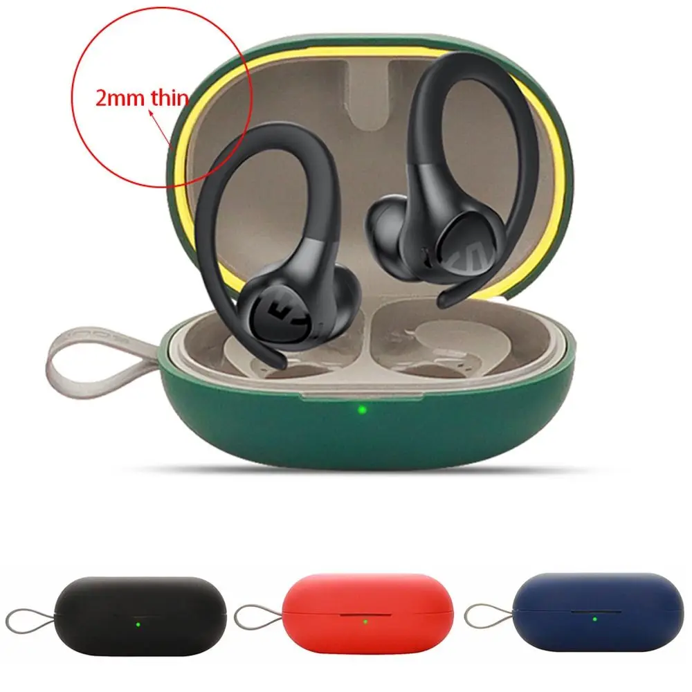 Silicone Bluetooth Earphone Case Dustproof Anti-drop Wireless Earbuds Cover Anti Scratch Soild Color for SoundPEATS Wings 2