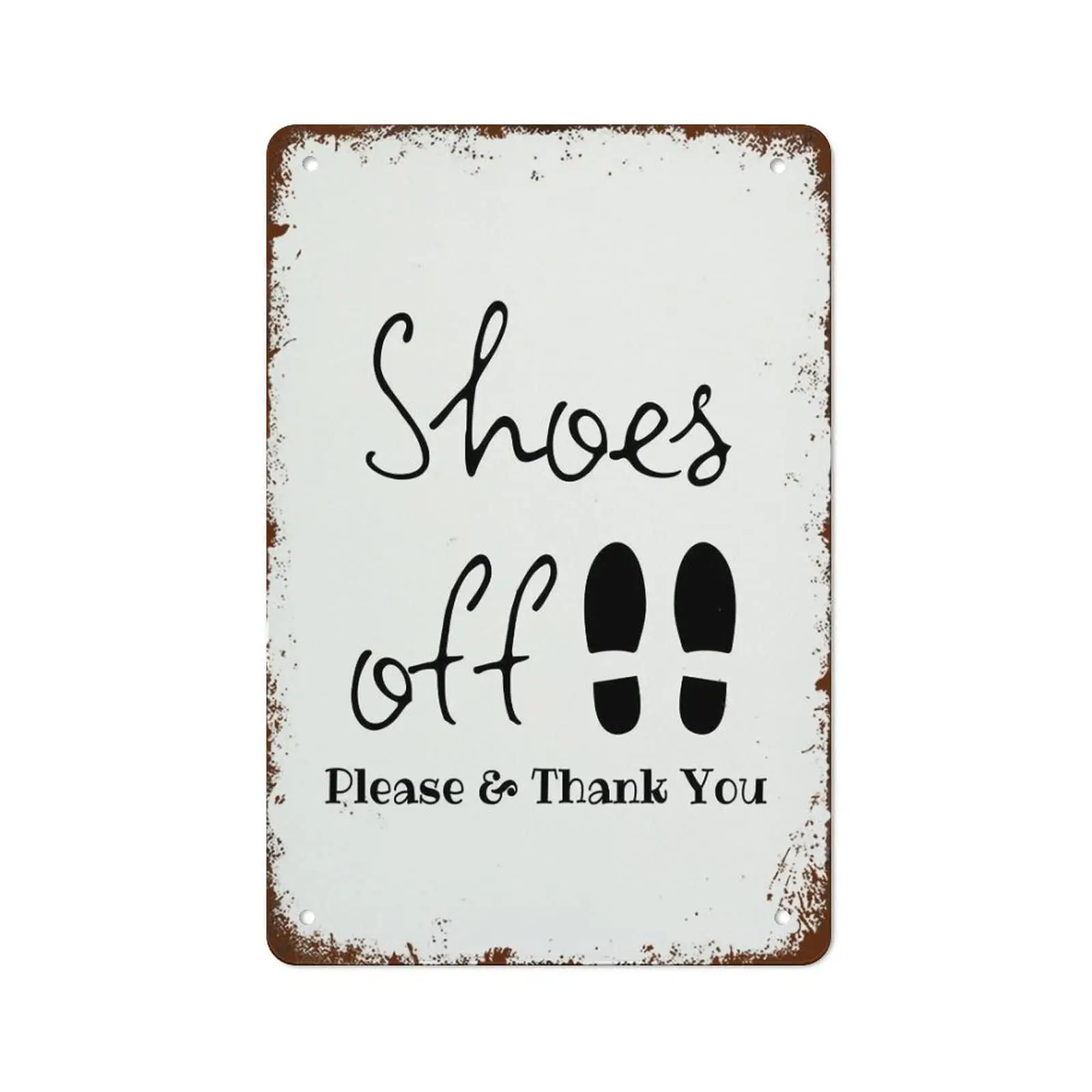 Funny Vintage Tin Sign Decor Shoes Off Wall Art Take Shoes Off Please Remove Shoes Sign for Home Kitchen Wall Bar Coffee Shop De