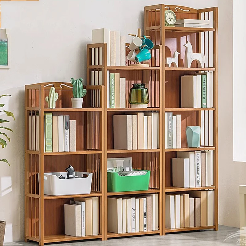 Minimalist Plant Corner Bookcase Display Magazine Organizer Decor Bookshelf Kitchen Library Buchregal Bamboo Furniture XY50BC