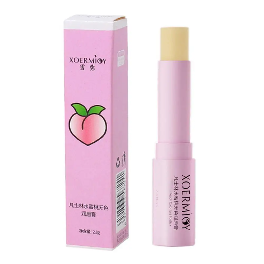 Bálsamo labial de melocotón Natural, 1 piezas, cuidado con cambio de temperatura y Color, hidratante labial de larga duración, J0P7