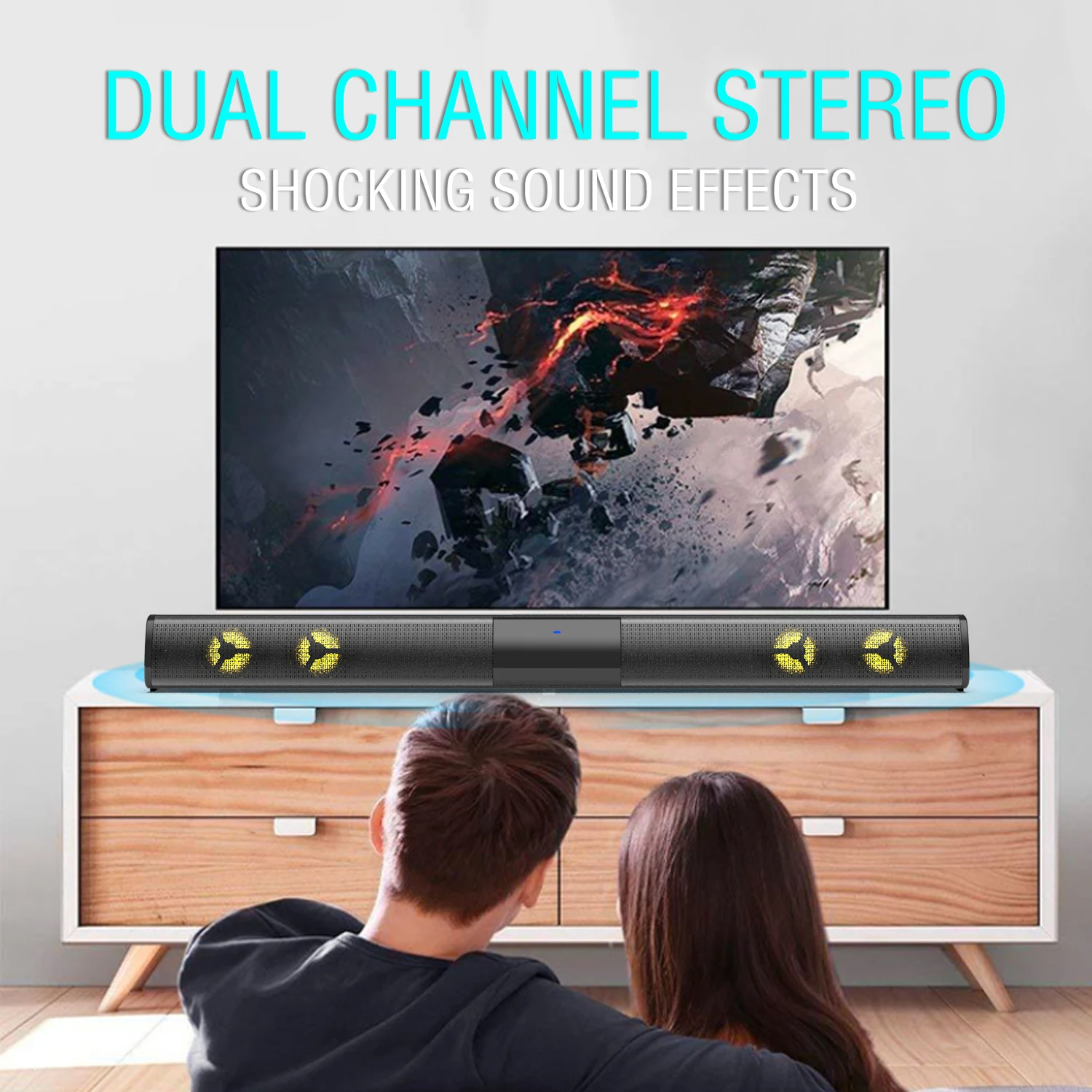 Home Theater 3D Stereo Surround RGB Wireless Speaker Multi-Function Subwoofer Soundbar Support For TV/PC