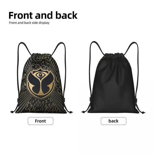 Imagen 2 del producto Mochila con cordón personalizada de Tomorrowland, ligera, electrónica belga, música de baile, gimnasio, deportes, sacos para Yoga