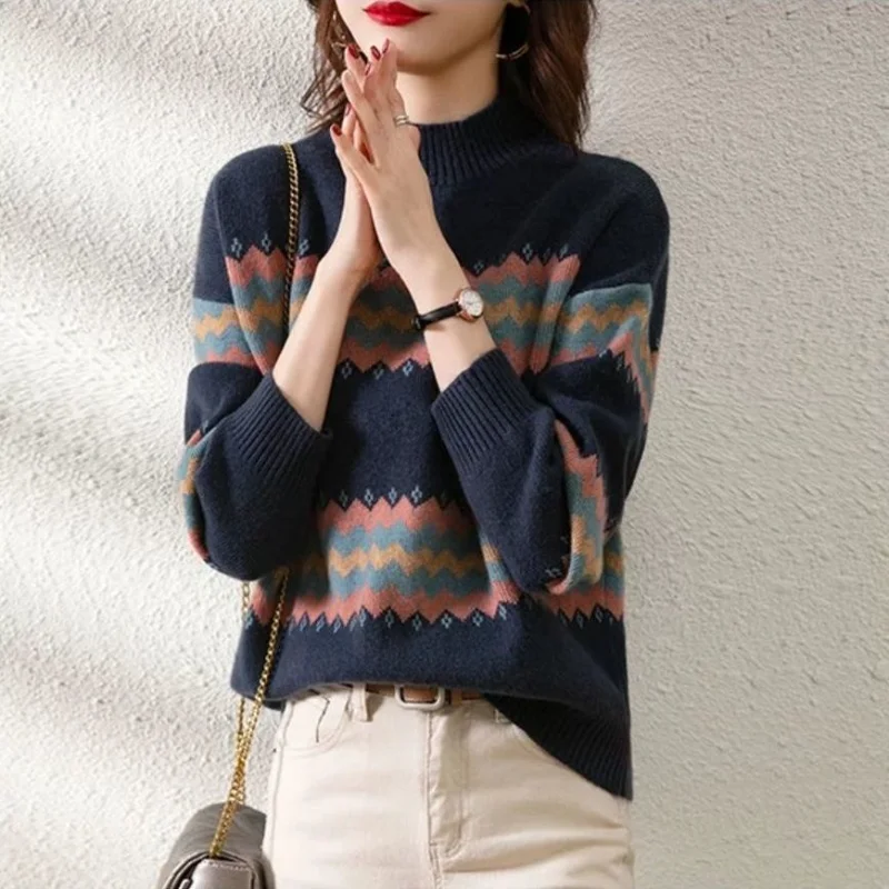 

Полуводолазка женский свободный теплый осенне-зимний топ новый нижний свитер