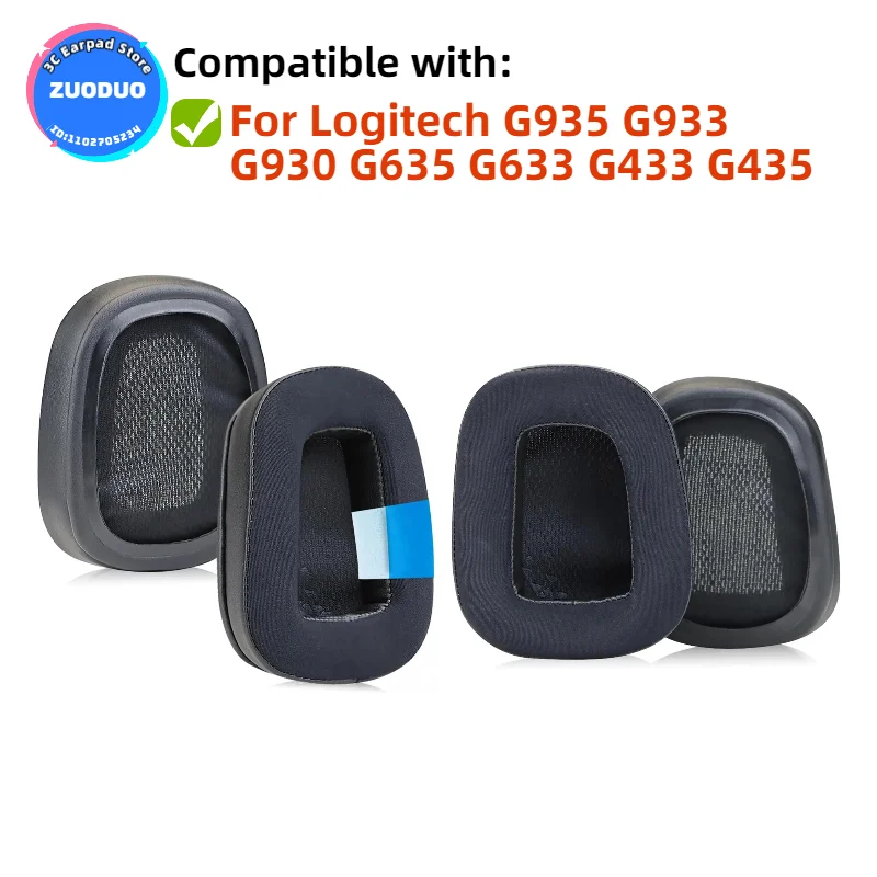 

For Logitech G935 G933 G930 G635 G633 G433 G435 Headphone Cushion Headset Foam Ear Pads Replacement Sponge Earmuffs