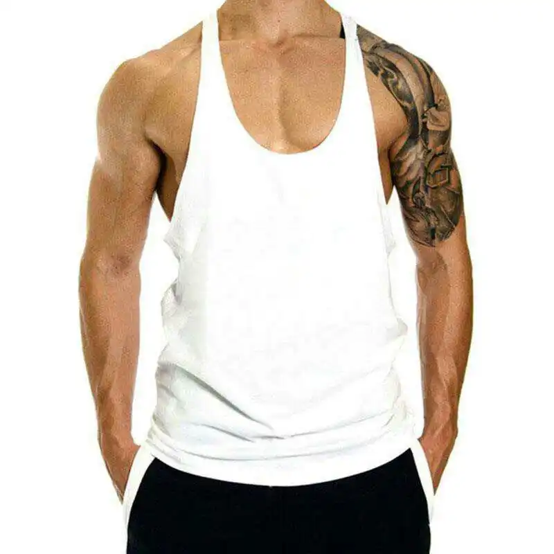 2023 New Mens Cotton Tank Tops Captain Shirt Gym Fitness Vest Sleeveless Male Casual Bodybuilding Sports Man Workout Clothes