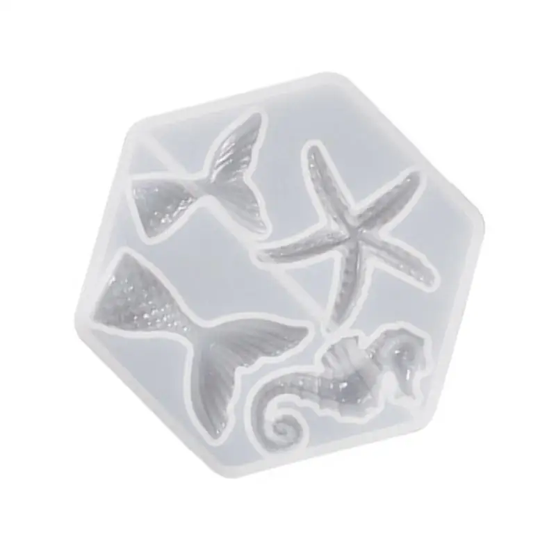 P9FE Weihnachten Ozean Seestern Ornamente Silikon Epoxidharz Form DIY Schlüsselbund Anhänger Schmuck für Valentinstag Geschenk – Detail 2