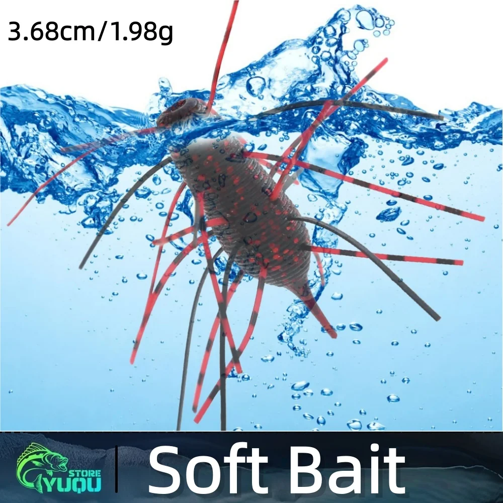 1/3/5/10pcs 3.68cm/1.98g Slow Fall Fishing Sea Urchin Soft Bait for Ned Rig Plastic Lures Bass Stick Swimbait Crawfish Lures