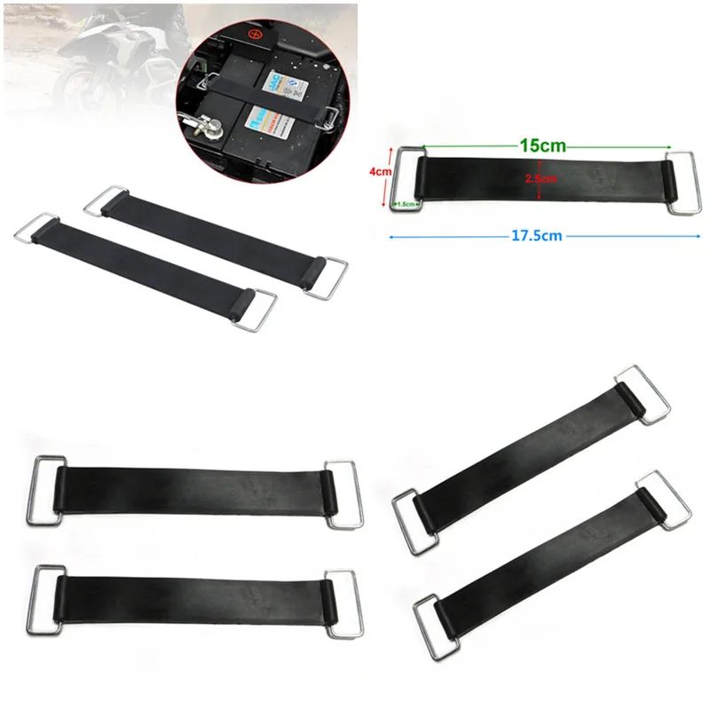 

2pcs Motorcycle Rubber Battery Strap Holder Belt 18-23cm Universal Fit for Motorcycles Tricycles Scooters