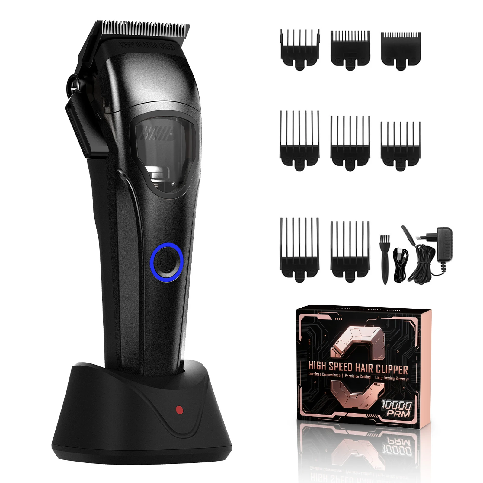 مقص الشعر 10000 دورة في الدقيقة عالية السرعة آلة قطع الشعر اللاسلكي T شفرة الشعر المتقلب للرجال الحلاق Rechargeab تصفيف الشعر أداة