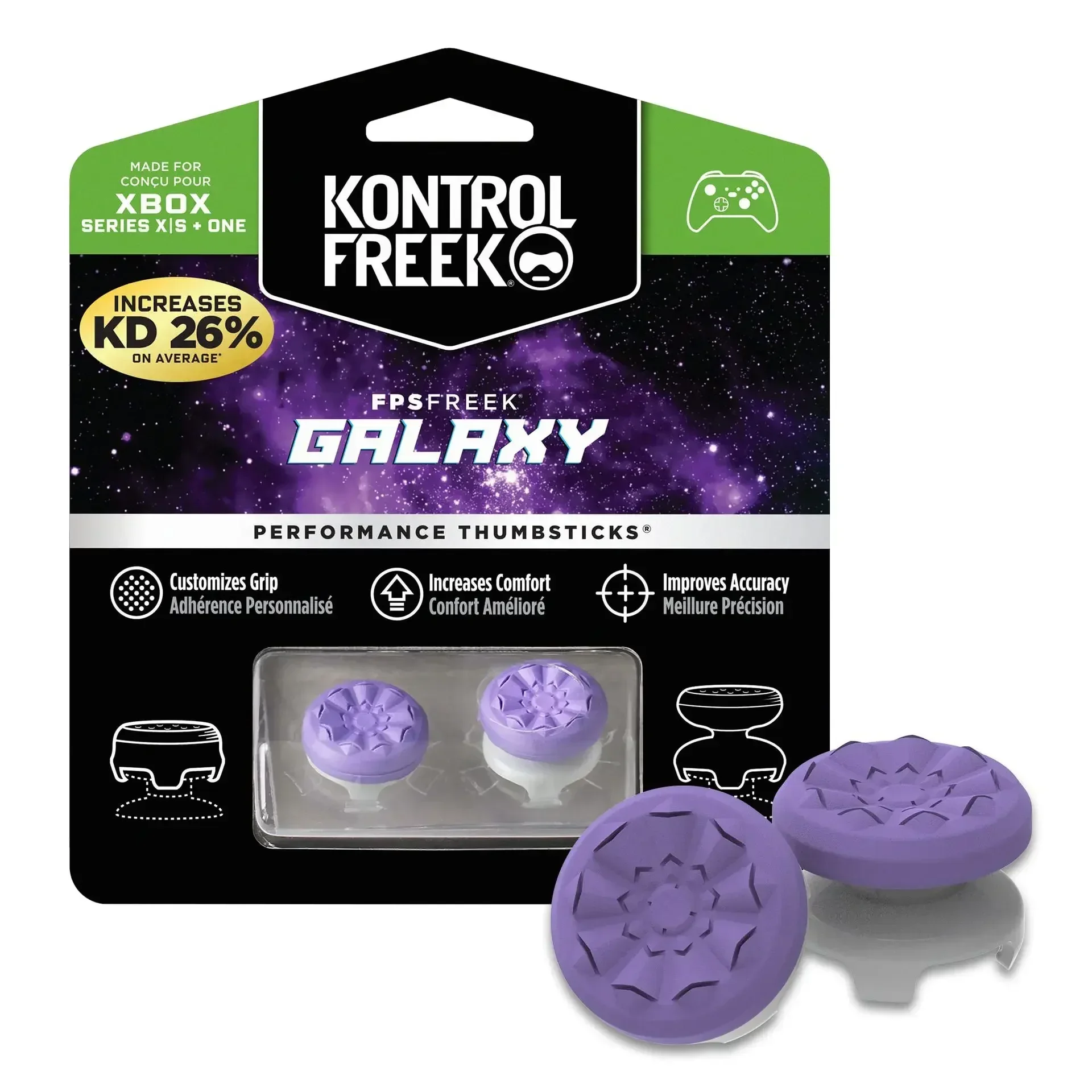 Tapas de agarre de pulgar de rendimiento Freek Galaxy, tapas de palo analógico de silicona para Xbox ONE/Series S/X