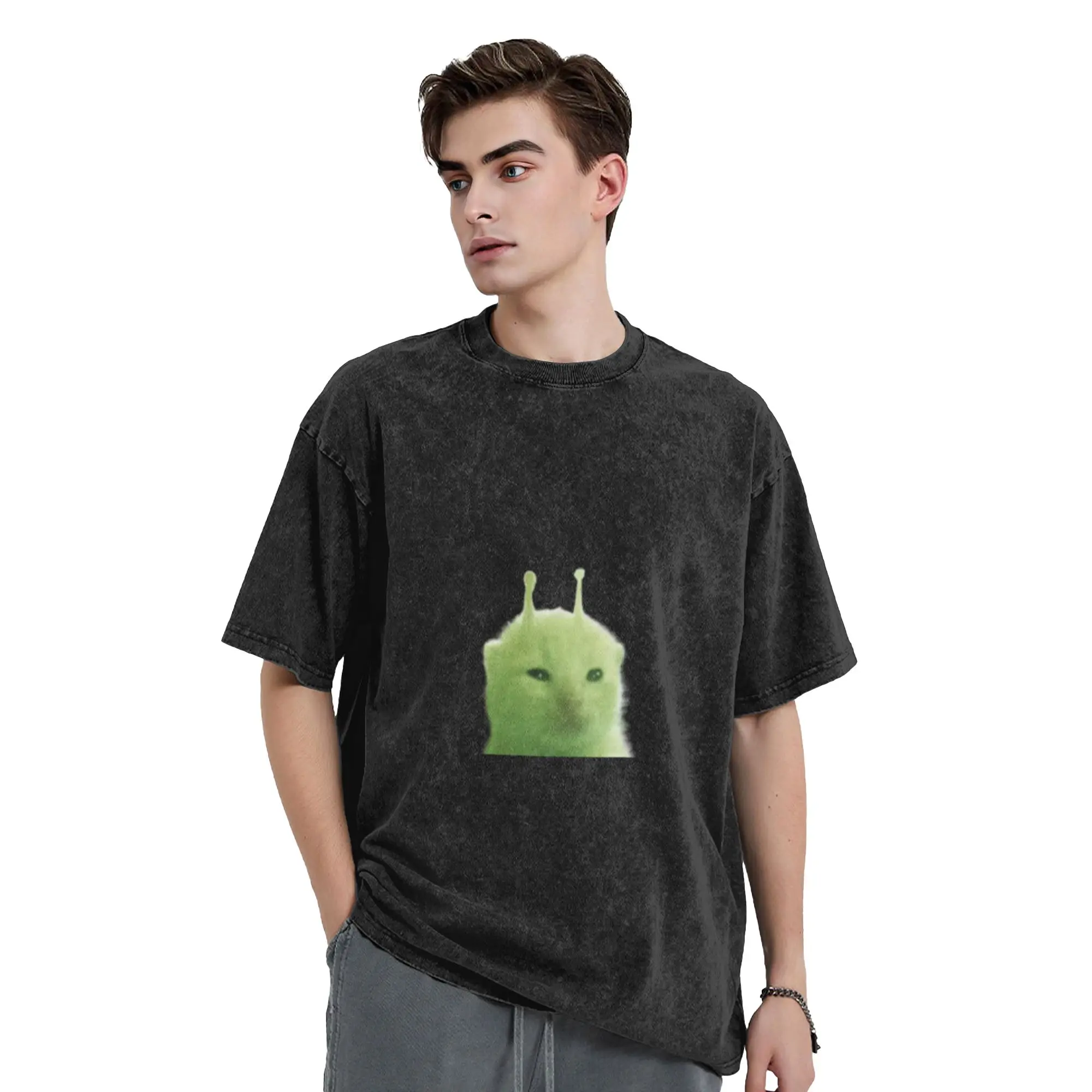 Glorp   The Alien Cat Unique Trendy A Vintage Oversized Cotton Unisex T-Shirts
