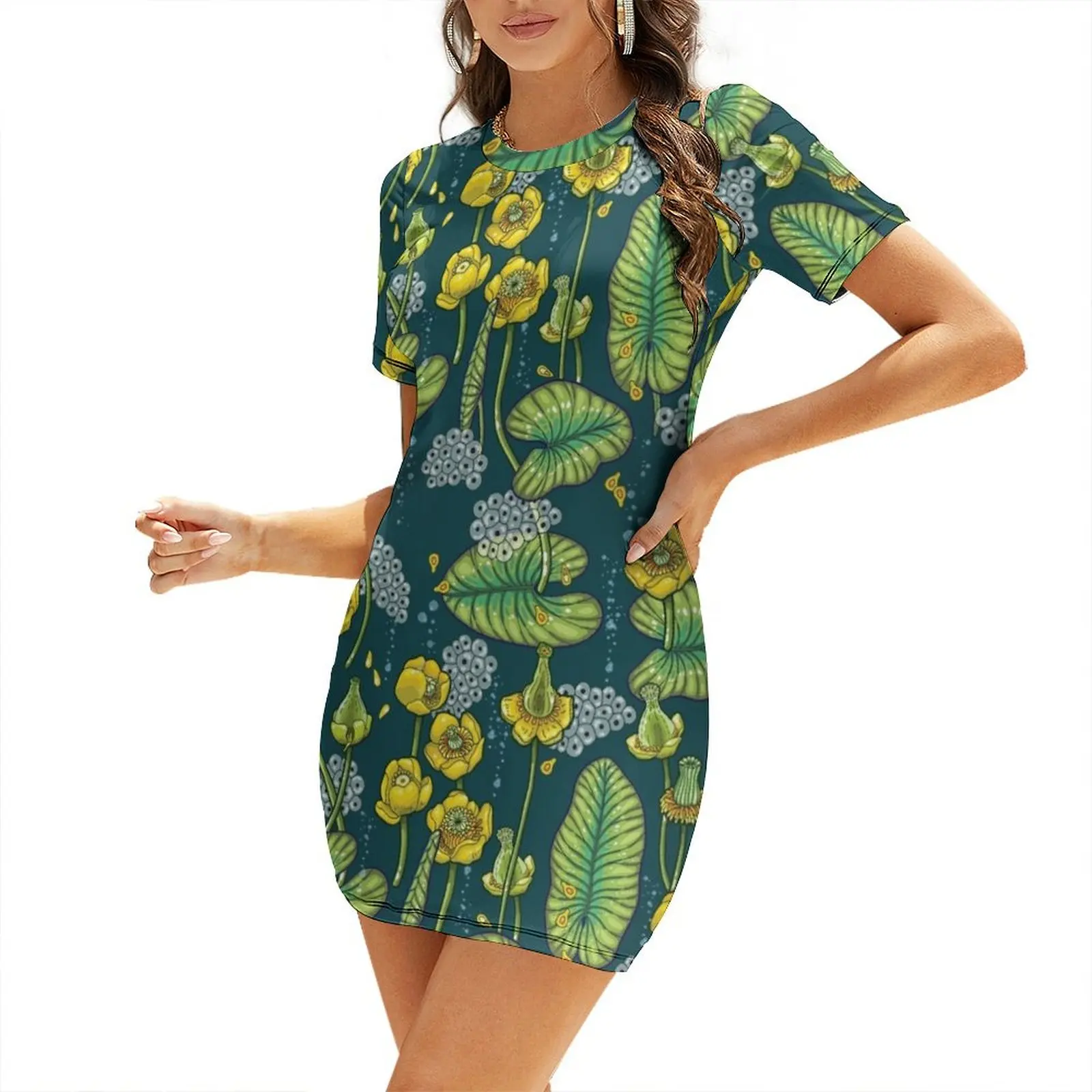 

River of Mystery Short Sleeved Dress ceremony dresses Aesthetic clothing women's dresses luxury beach dresses