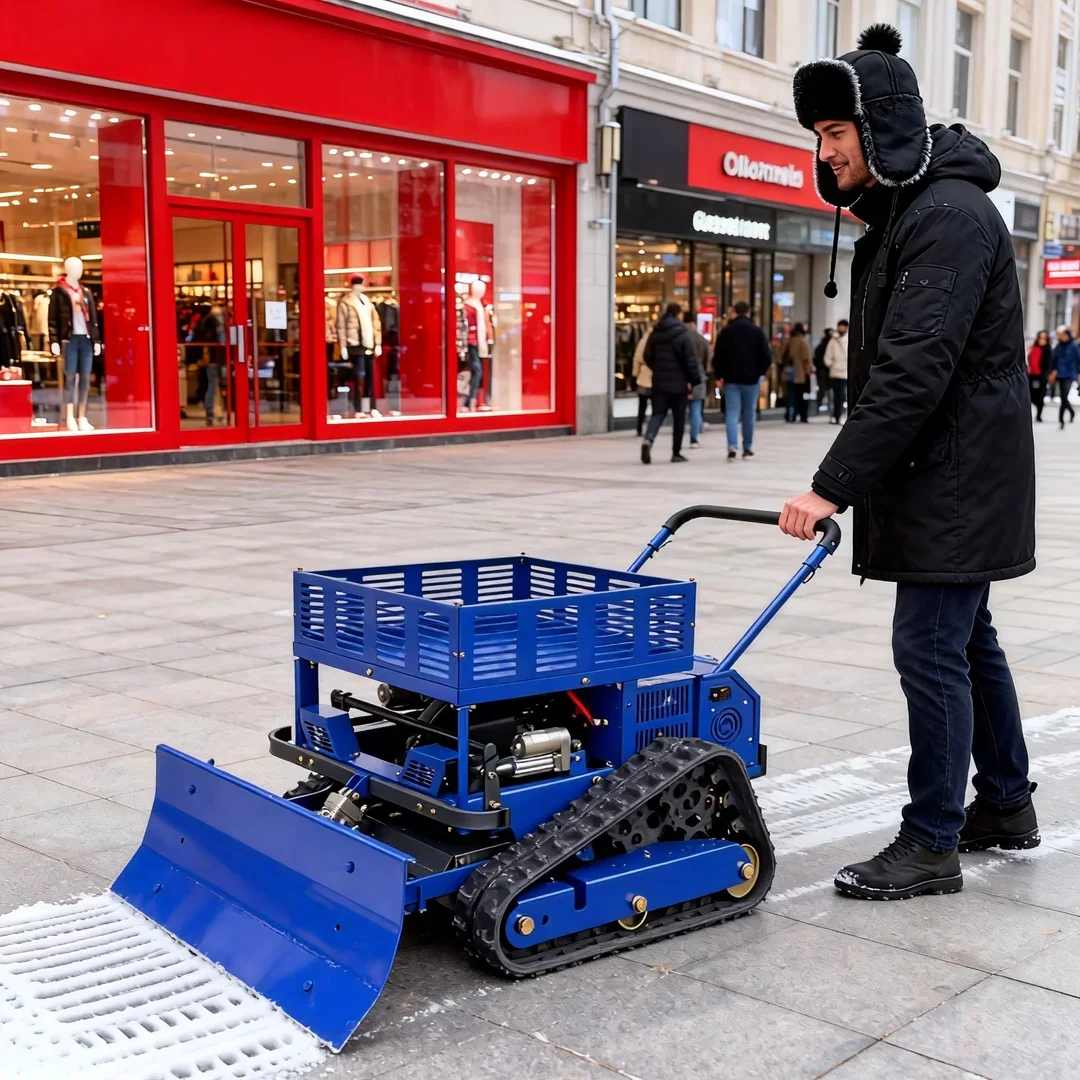 Customized Innovative Crawler Lawn Mower - 2025 Factory Direct-Sale Remote-Controlled With Snow Pusher Easy Operation