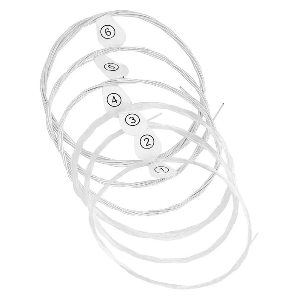 

6pcs Guitar Strings Classical Silver Plated Copper Alloy Folk Guitar Accessories Strong Durable Easy Replace Acoustic