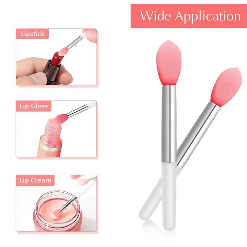 Applicatore di stick per labbra in silicone Balsamo per labbra riutilizzabile Pennello per trucco per rossetto Pennello per sbavature per labbra trasparente portatile Strumento di bellezza per lucidalabbra