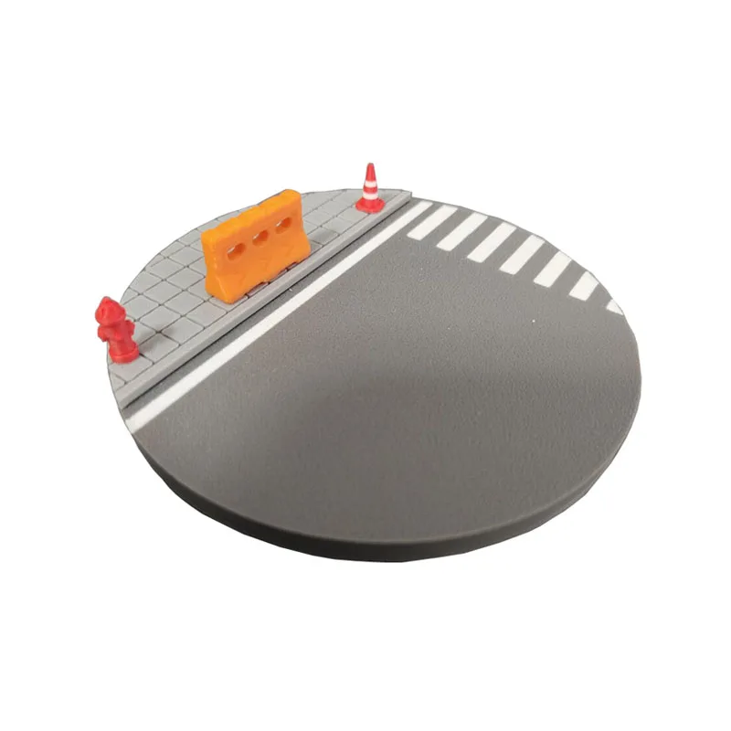 1Set 3D Printed Round Diorama Display Base 10cm Dia PLA Street Roadway Platform for 1/64 Scale Car Model Scene Layout Decoration