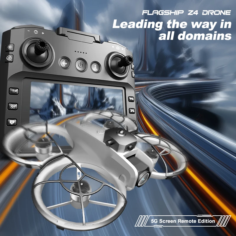 Z4 Drone with 4.3 Inch Screen 4K Dual Camera Brushless UAV Obstacle Avoidance Optical Flow Positioning 1500m Control Range Gifts