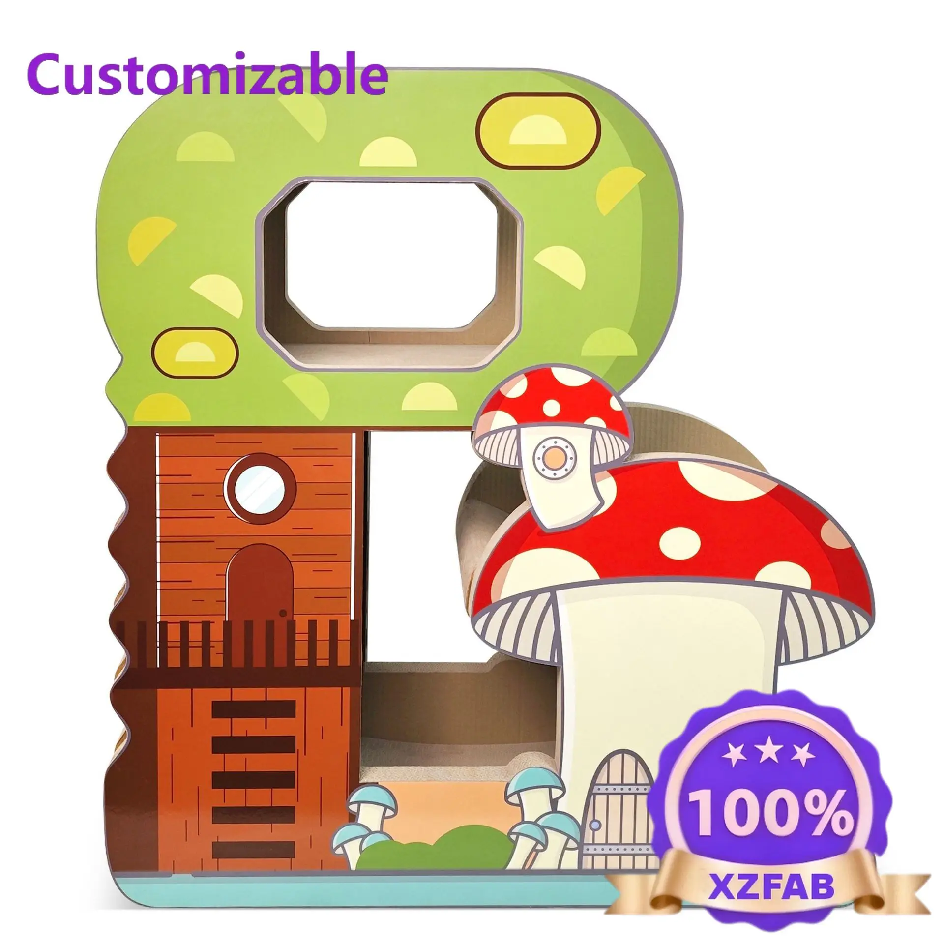 Factory Direct 2026 The cat litter is super stable in one piece, no need to assemble the mushroom castle.
