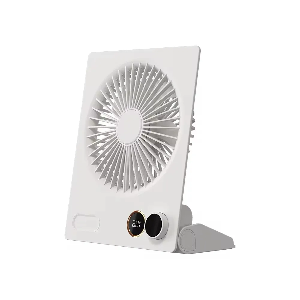 

Foldable Fan 4000mAh Rechargeable Battery Wall-Mounted Fan with Remote Control Timing USB Portable Bass Desktop Fan Home Office