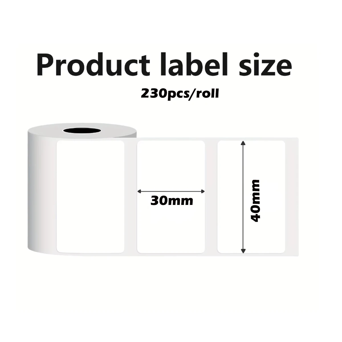 Direct Thermal White Blank Label Sticker Paper Roll 40x30mm 70x20mm 60x60mm 60x90mm for Mobile Printer Office Supply Retail Bar