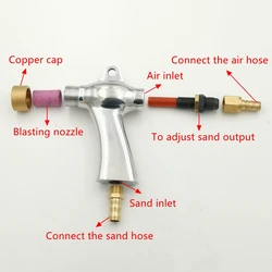 Hand Held Sand Blaster Gun with 6mm Ceramic Blasting Nozzle for Sandblasting Machine Pneumatic Air Spray Sand Blast Spare Parts