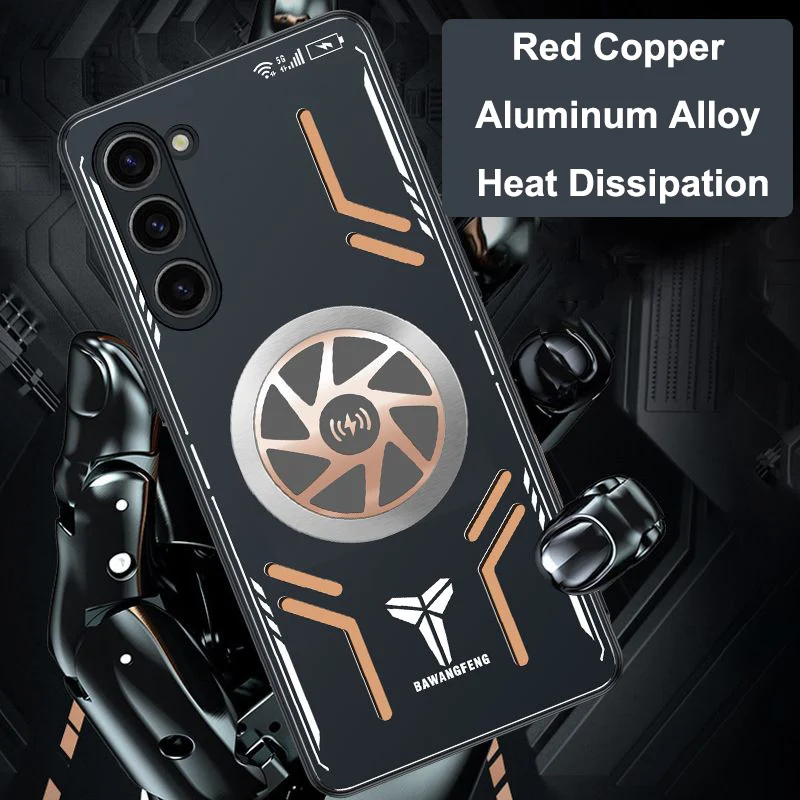 

Чехол для Samsung S21 Plus, медный Алюминиевый Чехол для отвода тепла S22, ультраохлаждающий чехол с кулером для Galaxy S23 Plus S23 +