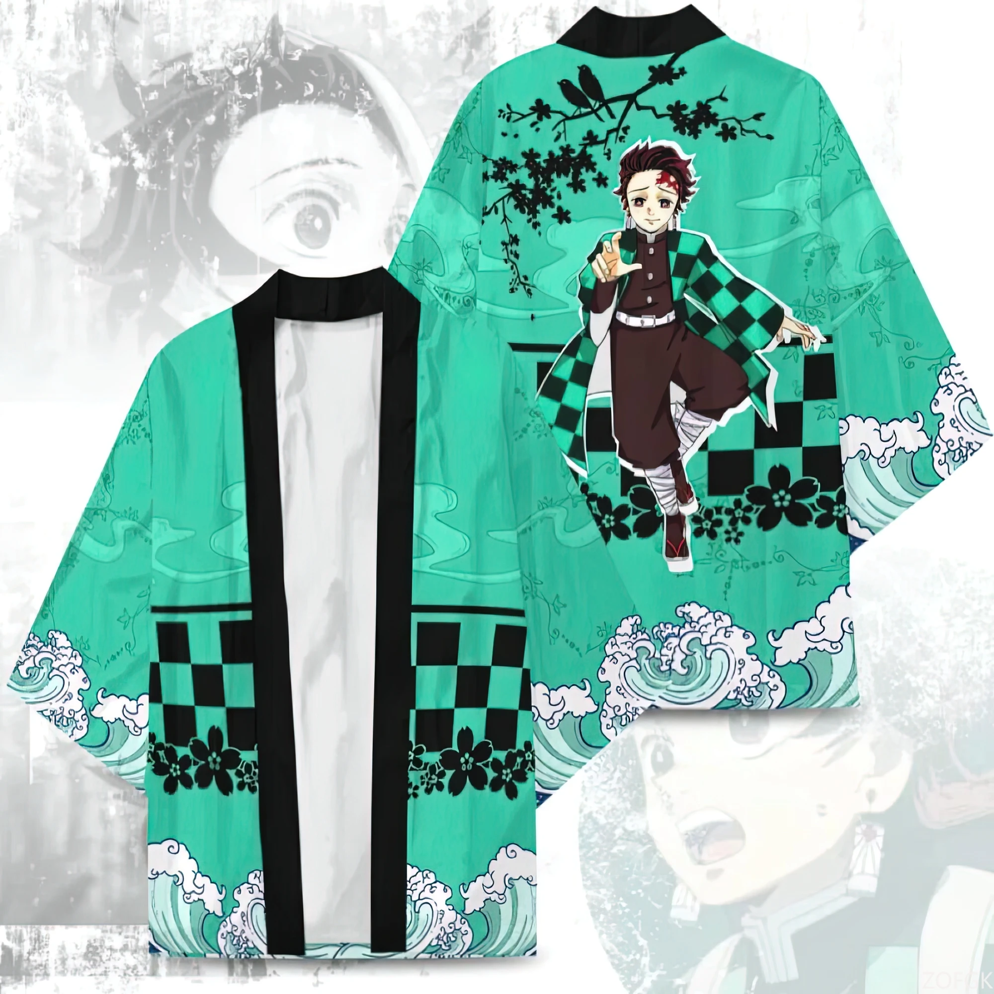 Japanese Anime Character 3D Printed Kimono, Traditional Japanese Male and Female Cosplay Cardigan