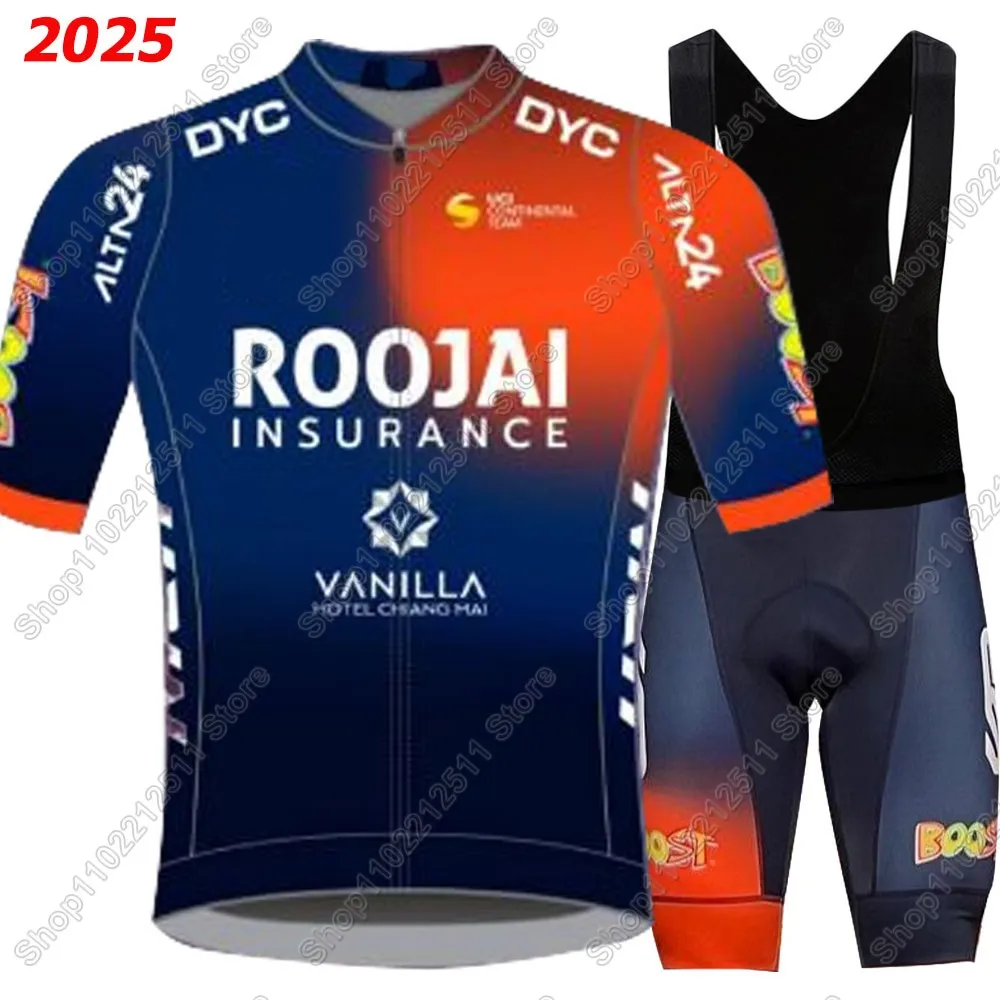 2025 Roojai Insurance Thailand Cycling Jersey Set Summer Cycling Clothing Road Bike Shirts Suit Bicycle bib Shorts MTB Maillot