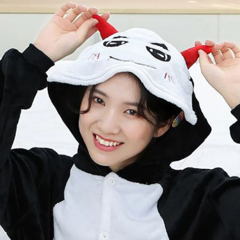 Loungewear Onesies Long Sleeve Adult Sleepwear Cartoon One-Piece Pajamas Halloween Cosplay Costume Fluffy Pajamas Jumpsuit