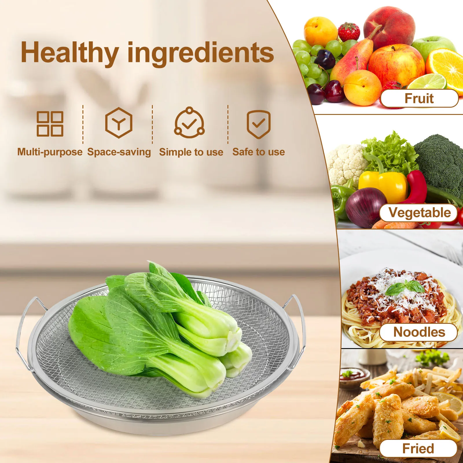 Oil Filter Tray Stainless Steel Fried Food Draining Rack Frying Filter with Drip Pan Mesh Draining Basket Oil Strainer Tray