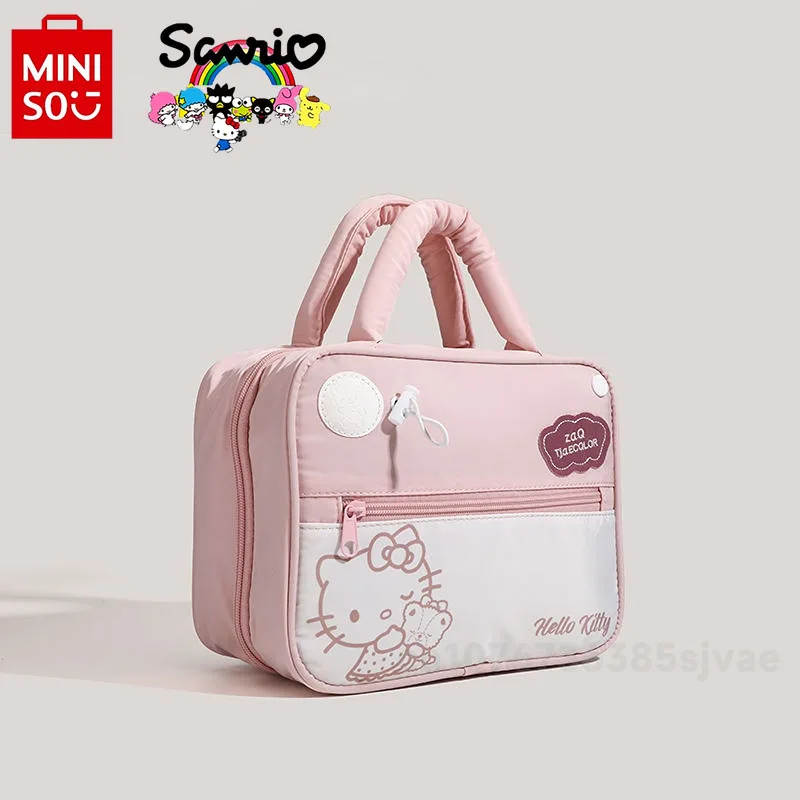 Hello Kitty 2025 New Women's Makeup Bag Fashion High Quality Women's Handbag Cartoon Large Capacity Multi Functional Storage Bag