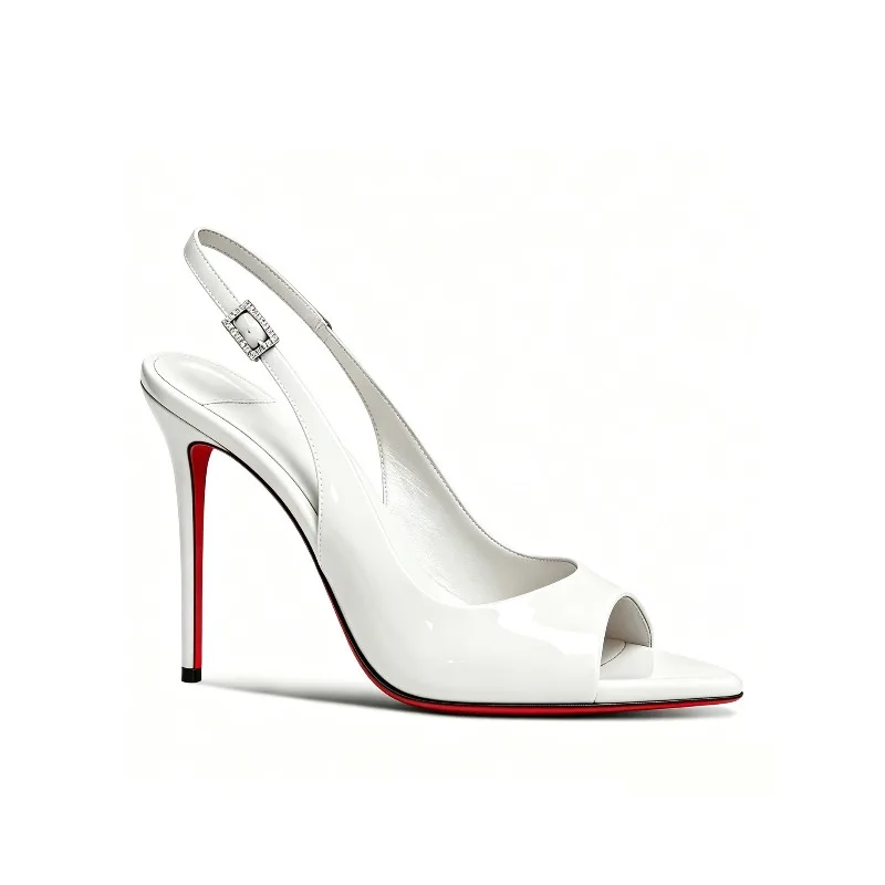 New slim and sexy fish mouth high-heeled shoes with a pointed toe and a back, high-heeled sandals for women's fashion shoes