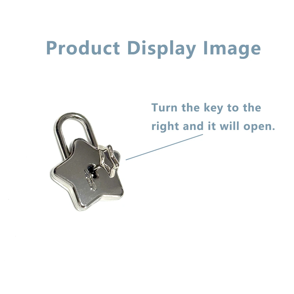 Cute Star Mini Lock for Students Dormitory Wardrobe Drawer Anti-Theft Key Lock School Supplies Lock Head