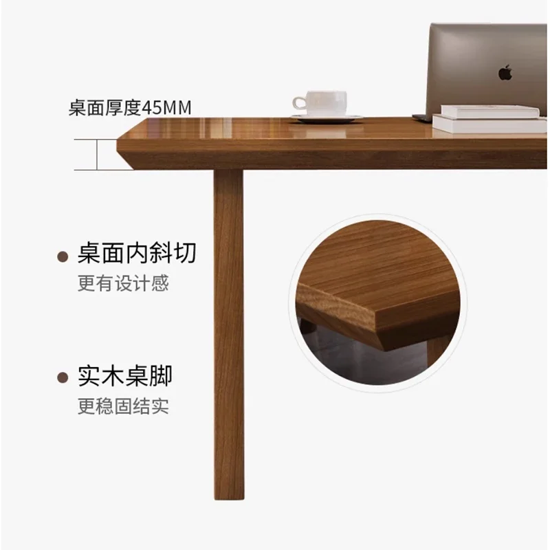 Solid Wood Large Board Learning Dining Table Reading Room Living Room Writing Desk Simple Study Work Desk Custom Size 120-240cm