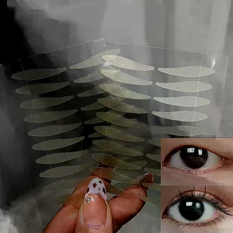 72-256 Stickers Eyelid Waterproof Fiber Stickers Lace Self-Adhesive Invisible Double Eyelid Tape Women Make Up Eyelid Stickers