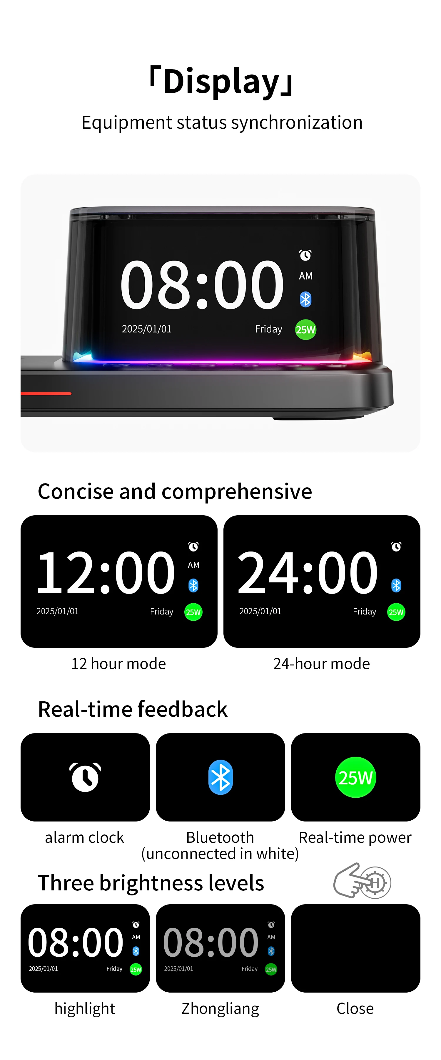 Qi2 25W ICE-Kühlung Magnetisches Kabelloses Ladegerät Bluetooth-Lautsprecher für iPhone 17 Samsung S26 Apple Galaxy Watch 2-8 Schnelles Laden – Detail 14