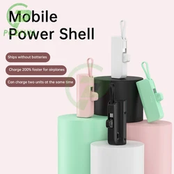 DIY 18650/21700 Battery Cases Mini Portable Power Bank Shell Battery Storage Boxes Mobile Power Supply Housing TYPE-C/For iPhone