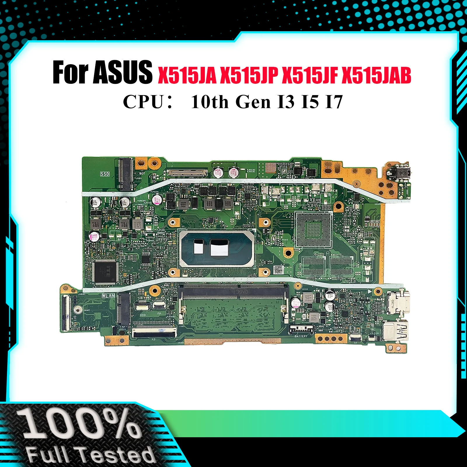

X415JA Материнская плата для ноутбука ASUS VivoBook V4200J X515JP X415J X515JAB X515JA A416J V5200J X515JF Материнская плата с процессором I3 I5 I7